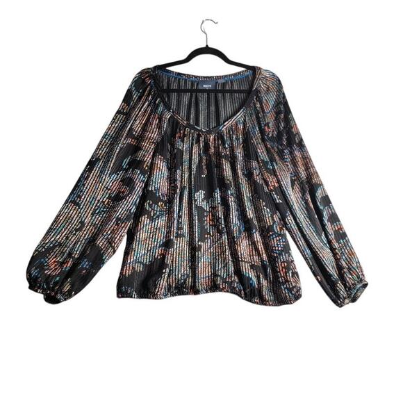 Anthropologie Maeve Madeira Burnout Blouse Top Women's Sz Large Colorful - Picture 2 of 10